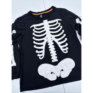 Celebrate Halloween T-Shirt Adults Sz Large (12-14) Black Skeleton Rib Cage